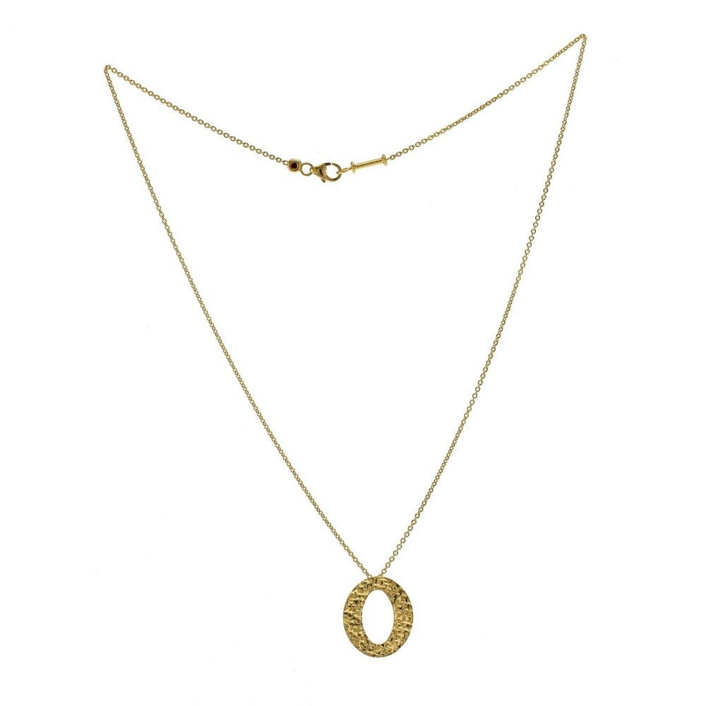 Auth Roberto Coin 18K Yellow Gold Chic & Shine Oval Necklace Size 17"